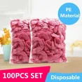 thumbnail image 2 of 100 Pcs Bonnet de Douche en Plastique Jetable Coloré Sac de Conservation des Aliments Élastique pour Hôtel 100 Pcs-Blanc, 2 of 6