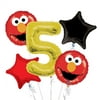 Sesame Street Elmo Balloon Bouquet 5th Birthday 5 pcs - Party Supplies