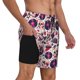 thumbnail image 2 of Balery Skull lips record Guitar Bañador para hombre, shorts de playa de secado rápido con entrepierna y forro de compresión-X-Large, 2 of 6