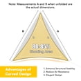 thumbnail image 5 of NAWAY Waterproof Sun Shade Sail 12'X12'X12' Triangular UV Resistant Rain Canopy, Curved Edges Shade Cloth for Outdoor Patio, Deck, Yard -Sand, 5 of 6