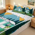 thumbnail image 3 of Erosebridal Teal White Camper Zipper Twin Comforter Sets with Fitted Sheet and 2 Pillowcases, Woodland Jungle Adventore Zipper Bedding Set, Colorful Stars Reversible, 3 of 7