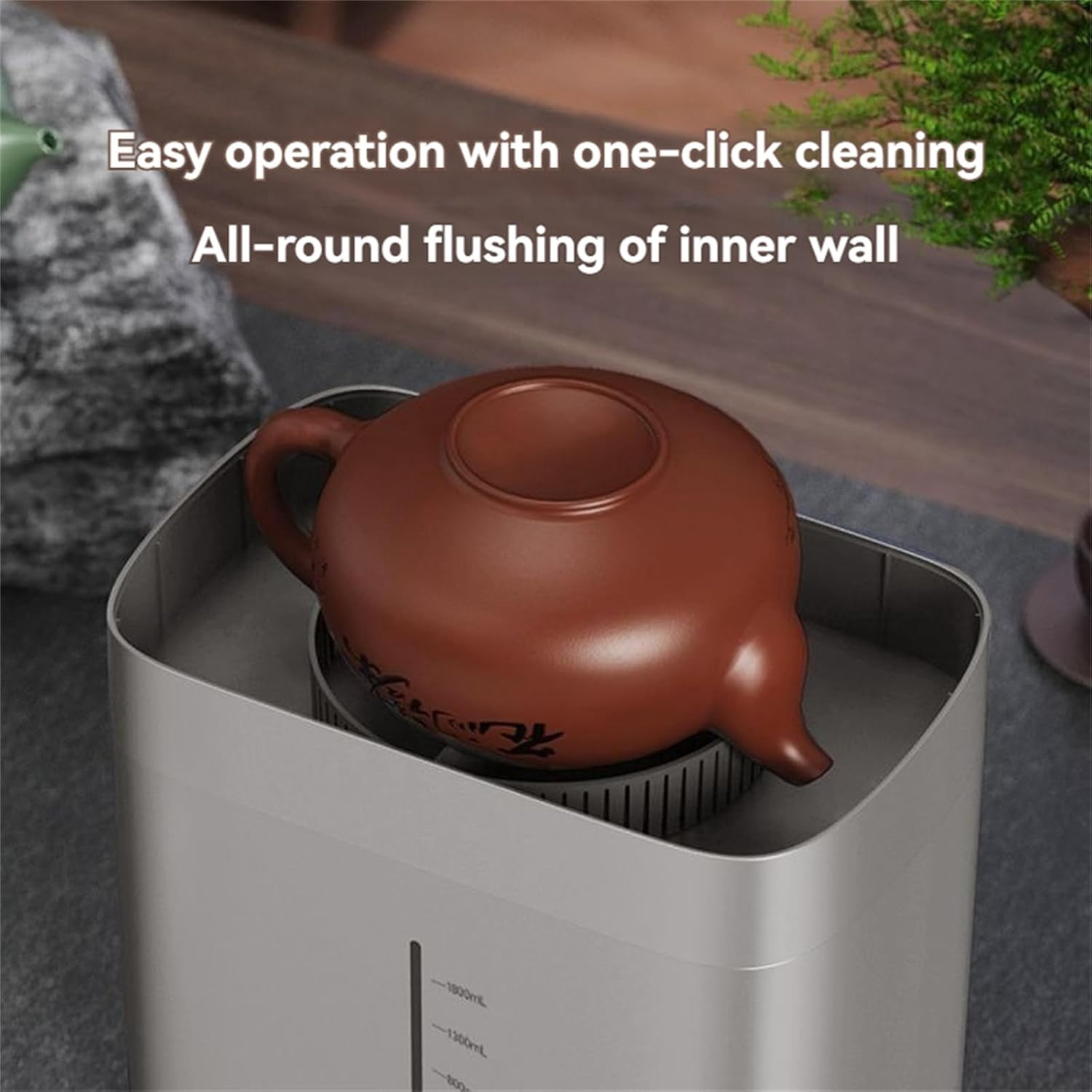 Electric Glass Rinser Tea Cup Washer, High Pressure Jets Glass Rinser, Desktop Automatic Cup Washing Machine with 1.6L Water Tank for Home, Bar & Coffee Shop (Gray)