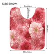 thumbnail image 5 of 2 Piece Bath Mat Set with U-Shaped Toilet Mat and Rectangle Bath Rugs Non Slip Machine Washable Bathroom Mats Red Watercolor Flowers, 5 of 7