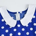 thumbnail image 4 of IBTOM CASTLE Girls 50s Vintage Polka Dot Flower Swing Cape Collar Rockabilly Prom Party Dress Audrey Wedding Formal Cocktail Evening Gown 7-8 Years Blue, 4 of 6