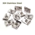 thumbnail image 2 of 10pcs Stainless Steel U Type Clips Plate Leaf Spring Nut M6 M5 M4 M8 8mm 5mm 6mm 4mm Reed Nuts for Car Motorcycle Scooter ATV, 2 of 5