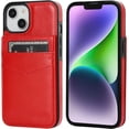 thumbnail image 3 of REQO Compatible with iPhone 14 Case Wallet with Credit Card Holder, Flip Premium Leather Magnetic Clasp Kickstand Heavy Duty Protective Cover for iPhone 14 6.1 Inch (Red), 3 of 7