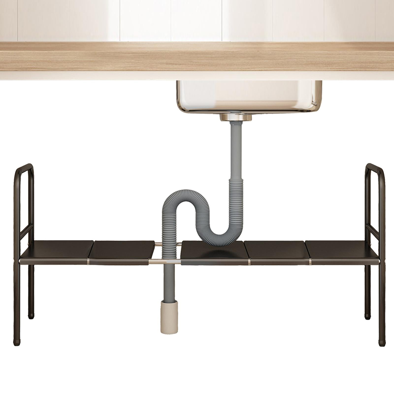 Fiocias Multi Use Under Sink Rack Cupboard Organizers Removable Shelves Expandable Under 5 Panels