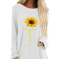 thumbnail image 3 of DYMADE Women Printed Loose Round Neck Long Sleeve Casual Long T-shirt, 3 of 5
