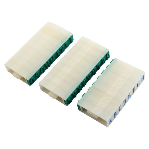 Unique Bargains 26 Letters Plastic Rubber Detachable Alphabet Stamp Educational Stationery Green Beige