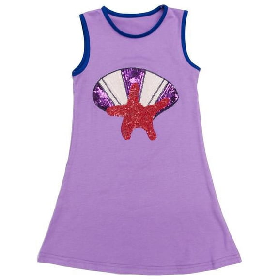 Wenchoice Purple Sequins Starfish Shield Cotton Dress Girl'S S(0-2Y)