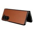 thumbnail image 5 of Case for Samsung Galaxy Z Fold 6, PU Vegan Leather Back & Hard PC Bumper Wireless Charging Shockpoof Protective Slim Anti-Scratch Phone Case for Samsung Galaxy Z Fold 6 - Brown, 5 of 8