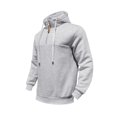 thumbnail image 2 of Mens Hoodies Casual Half-Zip Hoodie Sweatshirt Soft Fleece Pullover With Adjustable Drawstring Lightweight Fall Winter Warm Outerwear,Size M-3XL, 2 of 6