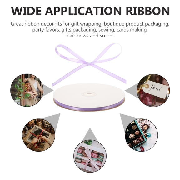 OUNONA DIY Lavender Decorative Ribbon for Flower Packaging Party and Craft Use