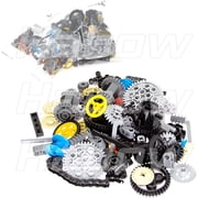 116PCS Gear and Axle Parts Set Compatible with Lego Technic Parts, DIY moc Gears Chain lnks Pins Axles Differential Assortment Pack (Random Color)