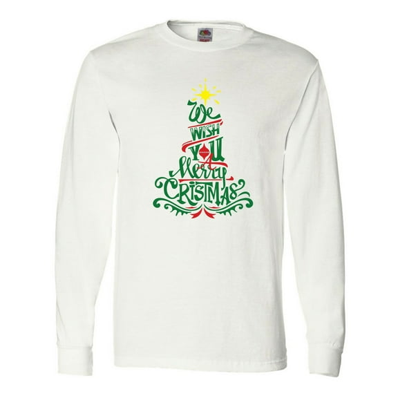 Inktastic We Wish You a Merry Christmas Long Sleeve T-Shirt