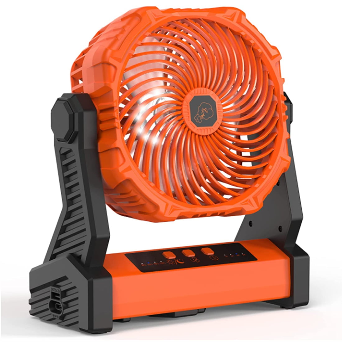 Camping Fan With LED Lights 10000MAh Outdoor Tent Fan With Light Hook