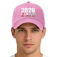 thumbnail image 2 of Lispipm Baseball Cap for Women and Men Cup26 Hats USA Canada Mexico 2026 Hosts Country Soccer Football Supporters Caps Pink, 2 of 6