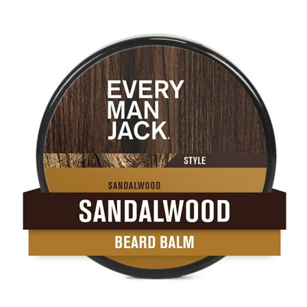 Every Man Jack Sandalwood Grooming Beard Balm for Men, Naturally Derived, 2 oz