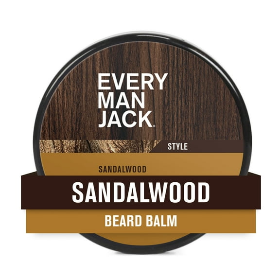 Every Man Jack Sandalwood Grooming Beard Balm for Men, Naturally Derived, 2 oz