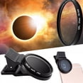 thumbnail image 1 of HaoXun Filtre d'Objectif de Caméra Solaire Réglable 400e Génération pour Téléphone Intelligent - Filtre de Photographie Éclipse Solaire Portable avec Clip Résistant aux Rayures pour Amateurs d'Astronomie et Cadeaux, 1 of 9