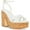 White Canvas, variant on Womens RIIO Canvas Ankle Strap Block Heel