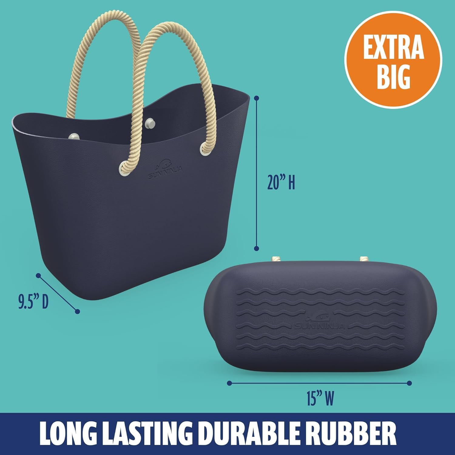 BEIDOM Rubber Beach Bag,Beach Bags Tote Bags for Women Waterproof Sandproof Pool Bag Lightweight Durable for Beach Boat Lake Sports 並行輸入品 BEIDOM Rubber Tote Bag Beach Bag - Waterproof Sandproof Travel