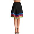 thumbnail image 2 of iiniim Womens Long Full Circle Folklorico Dance Skirts Spanish Bull Folkloric Mexican Flamenco Performance Black 55cm XL, 2 of 7