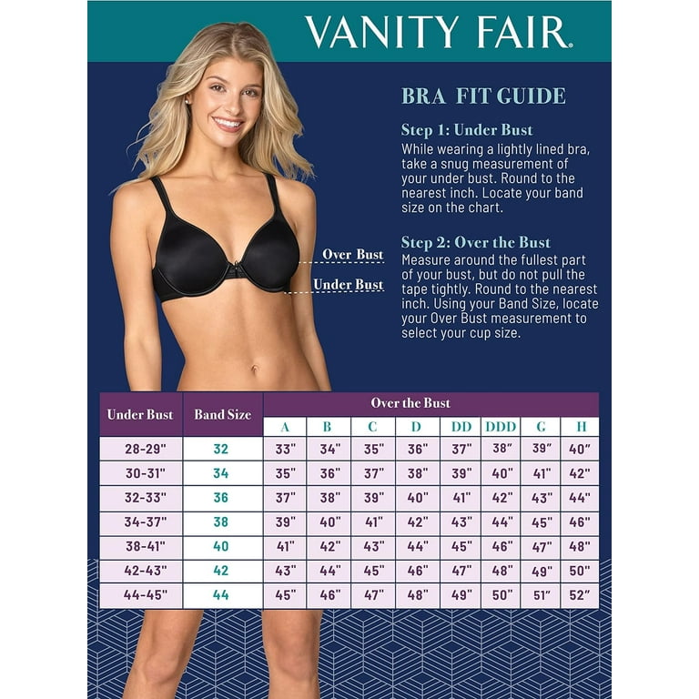 Vanity Fair Women's Body Caress Full Coverage Convertible Bra, Style 75335