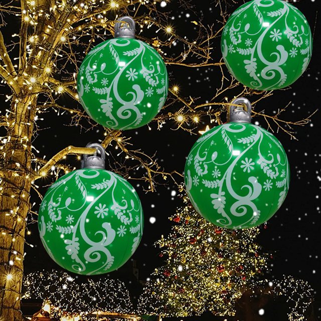 Bola Inflable De Navidad Bolas de juguete navideñas de 60 cm con luces LED, bolas iluminadas grandes, decoraciones para árboles de Navidad