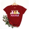 thumbnail image 2 of VBTAPA Women's Cute Easter Shirts Funny Bunny Eggs Print Short Sleeve T-Shirt Casual Loose Blouse Tops Clearance Sale Red M, 2 of 6