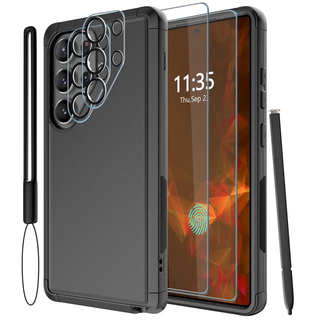Funda de teléfono LSYPP a prueba de golpes para Samsung Galaxy S25 Ultra Black