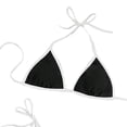 thumbnail image 3 of Stamzod Triangle Bikini Sets for Women Two Piece Drawstring Bathing Suits High Cut Cheeky Swimsuit Summer Beach Swimwear Black-1 XS, 3 of 4