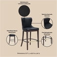 thumbnail image 4 of JERFIT Modern Bar Stool with Backrest, 24" Counter Height Wooden Swivel Stool with Footrest, Black Walnut Finish for Kitchen Island, Dining & Home Decor, 4 of 9