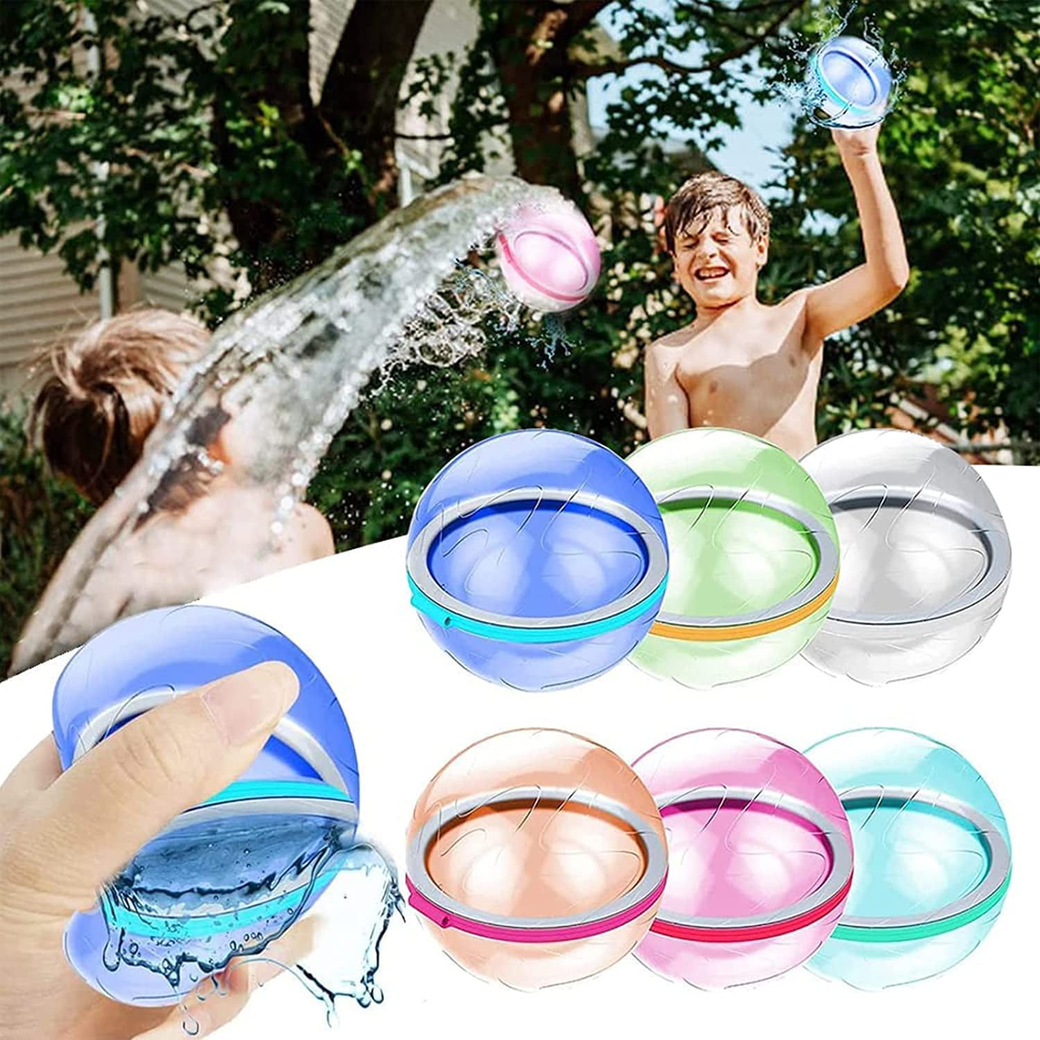 SelfSealing Water Balloons, Refillable Water Balls Reusable Water Bomb