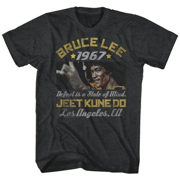 Bruce Lee Box Smirk Black Heather Adult T-Shirt 4Xlt