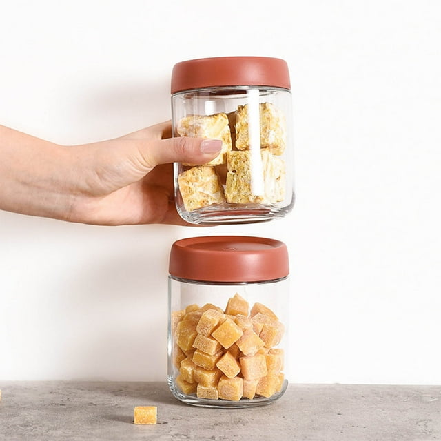 2 Frascos de Vidrio Grueso con Tapas Coloridas a Prueba de Fugas, de Boca Ancha y Reutilizables, de 280 Ml, para Avena Nocturna, Refrigerios, Aderezos para Ensaladas, Preparación de Comidas y Organiz