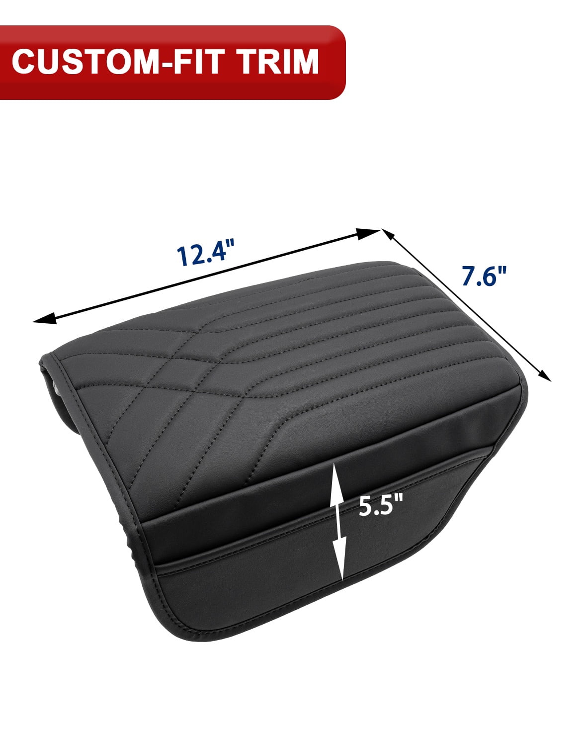 KBH Center Console Armrest Cover for Ford Bronco Accessories 2021-2026 2/4-door with Side Pockets, Leather Middle Console Lid Protector Cushion Pad