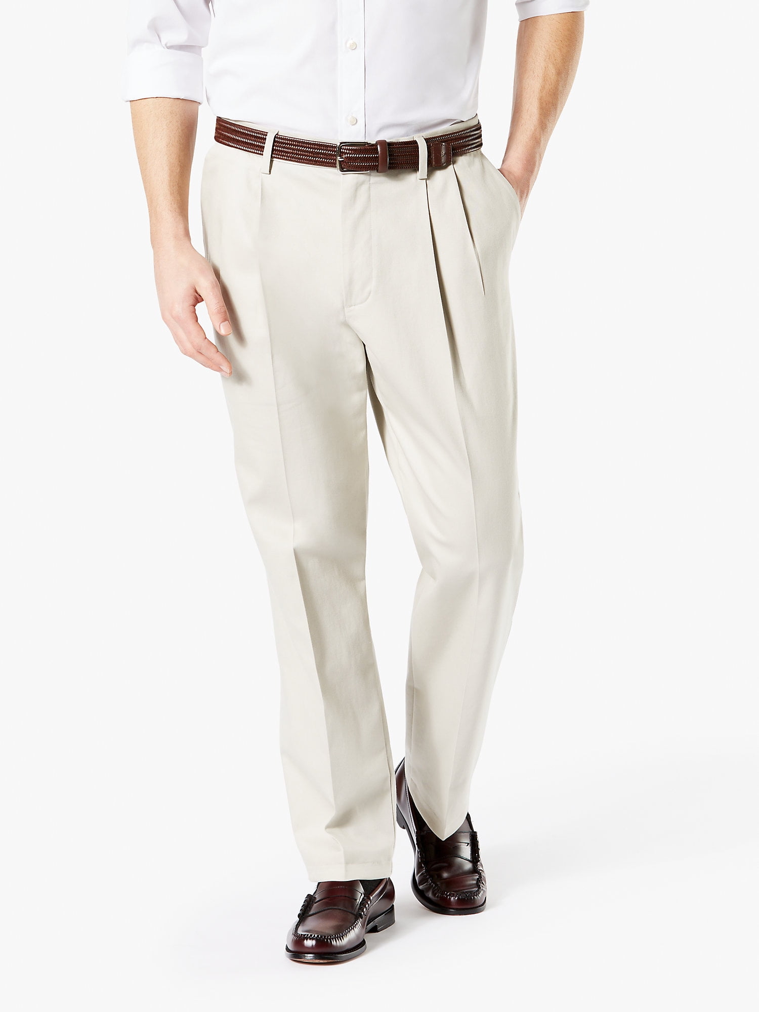 Dockers Mens Insignia Wrinkle Free Khaki Straight-Fit Flat-Front Pant 