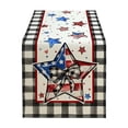 thumbnail image 2 of Patriotic 4th of July Table Runner USA Flag Star Table Cover for Independence Day Memorial Day Kitchen Dining Outdoor Decor, 2 of 6