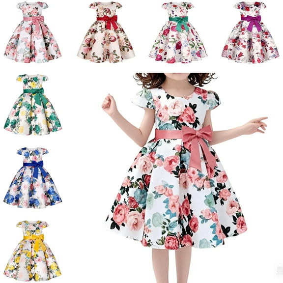 ATOGUTA Girls Party Dresses Easter Christmas Wedding Pageant Party Formal Dresses Pink, Size 2T-8