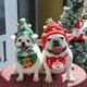 thumbnail image 3 of Gorros navideños para perros, babero para cachorros, disfraces de Papá Noel y alce para mascotas, ropa encantadora de otoño e invierno, sombrero para gatos, vestido de Año Nuevo para perros grandes, 3 of 4