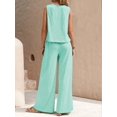 thumbnail image 4 of MOSHU Two Piece Lounge Sets for Women Loose Fit Tank Tops and Wide Leg Pants with Pockets Solid Summer Sets, 4 of 9