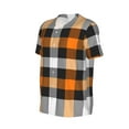 thumbnail image 2 of Balery Orange Plaid Baseball Jersey for Men Casual Button Down Shirts Short Sleeve Active Team Sports Uniform-X-Large, 2 of 9