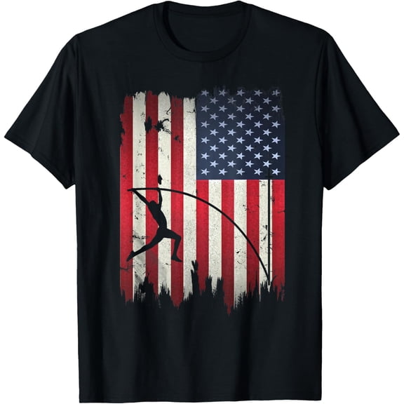 Playful Comfort Tee - Pole Vault USA American Flag 4th of July Jump Sports Gift T-Shirt