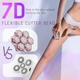 thumbnail image 6 of Nogroa Electric Razors for Women, 7D IPX6 Waterproof Cordless Body Electric Head Shaver, 5 in 1 Pink Bikini Trimmer Hair Epilator for Legs Body Face, 6 of 11