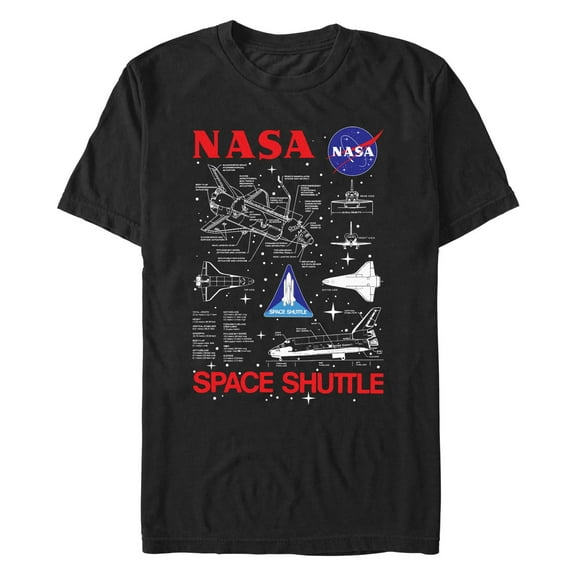 Men's NASA Space Shuttle Schematic Details  Graphic T-Shirt