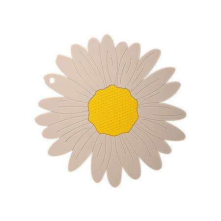 

Anti-Hot Silicone Trivet Mat Daisy Flower Shape Heat Resistant Pot Holders Anti Slip Place Mat for Hot Pots & Pans Holder Kitchen Insulation Coaster Hot Pad for Dishes