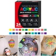 thumbnail image 2 of LYINGF Acrylic Paint Pens Set - Soft Brush Tip Markers for Rock, Wood, Fabric, Canvas DIY Crafts, Washable Art Supplies for Kids and Adults (12/24/36/48 Colors), 2 of 9