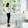 thumbnail image 4 of Urban Deco Computer Desk for Small Spaces,Modern Simple Style Classic Table, White, 4 of 7