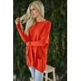 thumbnail image 2 of Wenseny Loose Fit Sweater For Women With Pocket Long Sleeve Lightweight Knitted Sweater Red S, 2 of 5